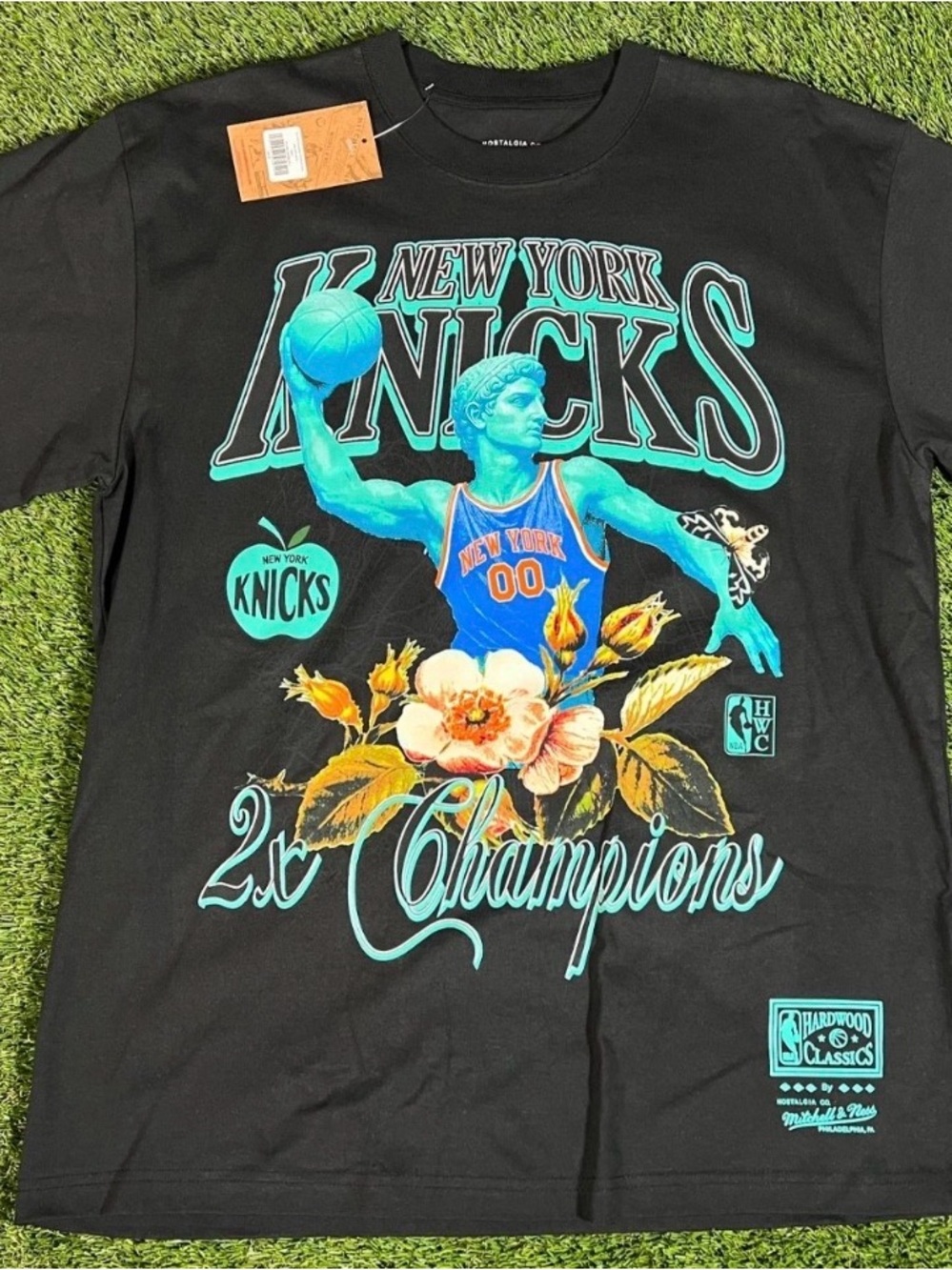 Mitchell & Ness Black Tee with White Graphic